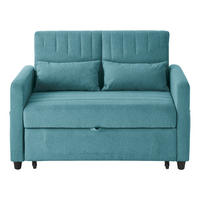 SCHLAFSOFA 114/77/82.5 cm Antik-Blaugrün mit dreistufig verstellbare Rückenlehne und Schlaffunktion - Petrol, Textil (114/82.5/77cm) - Oxeza