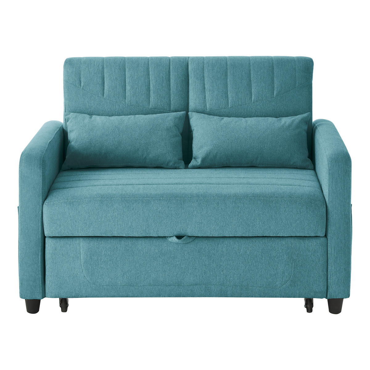 SCHLAFSOFA 2-Sitzer ausziehbar mit 3-stufiger Rückenlehne - Petrol, Kunststoff (114/82.5/77cm)