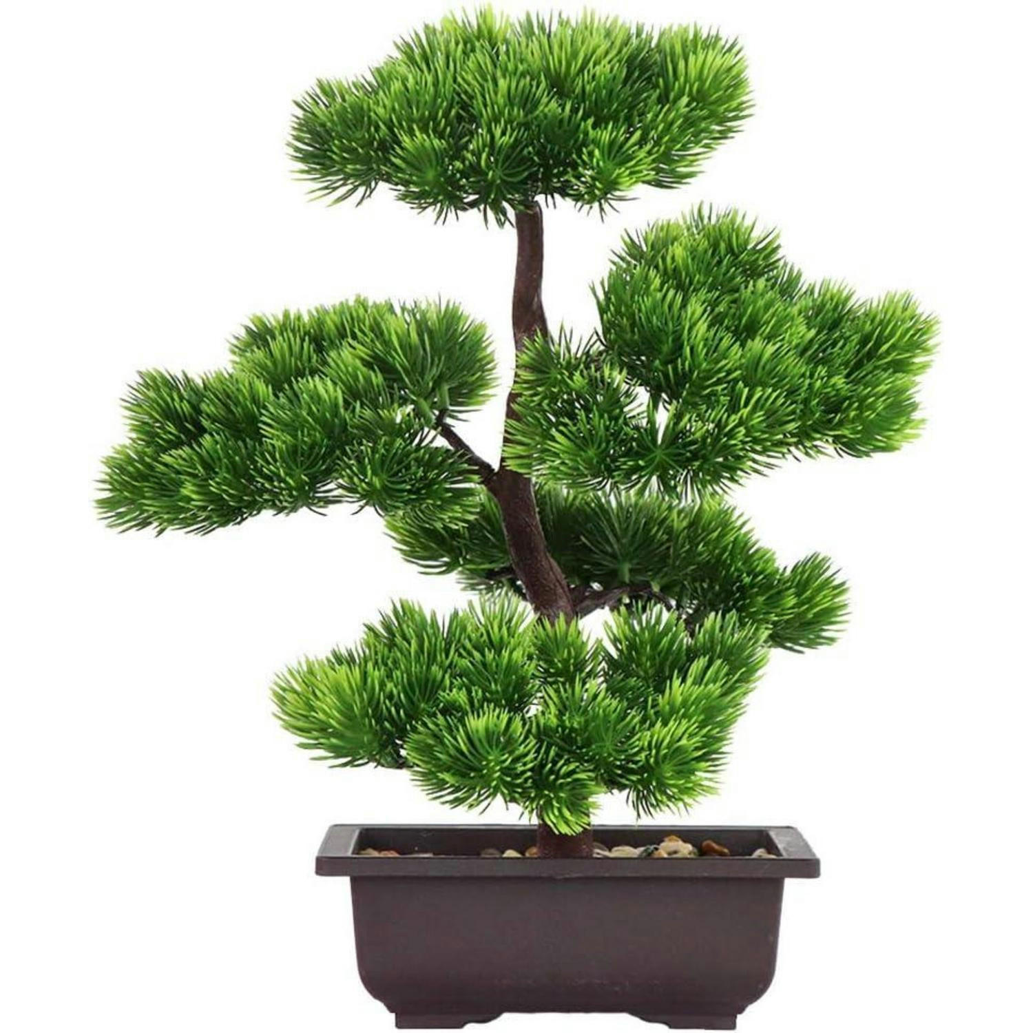 KÜNSTLICHER Bonsai-Baum Kiefer 33 cm - Grün, Kunststoff (30cm)