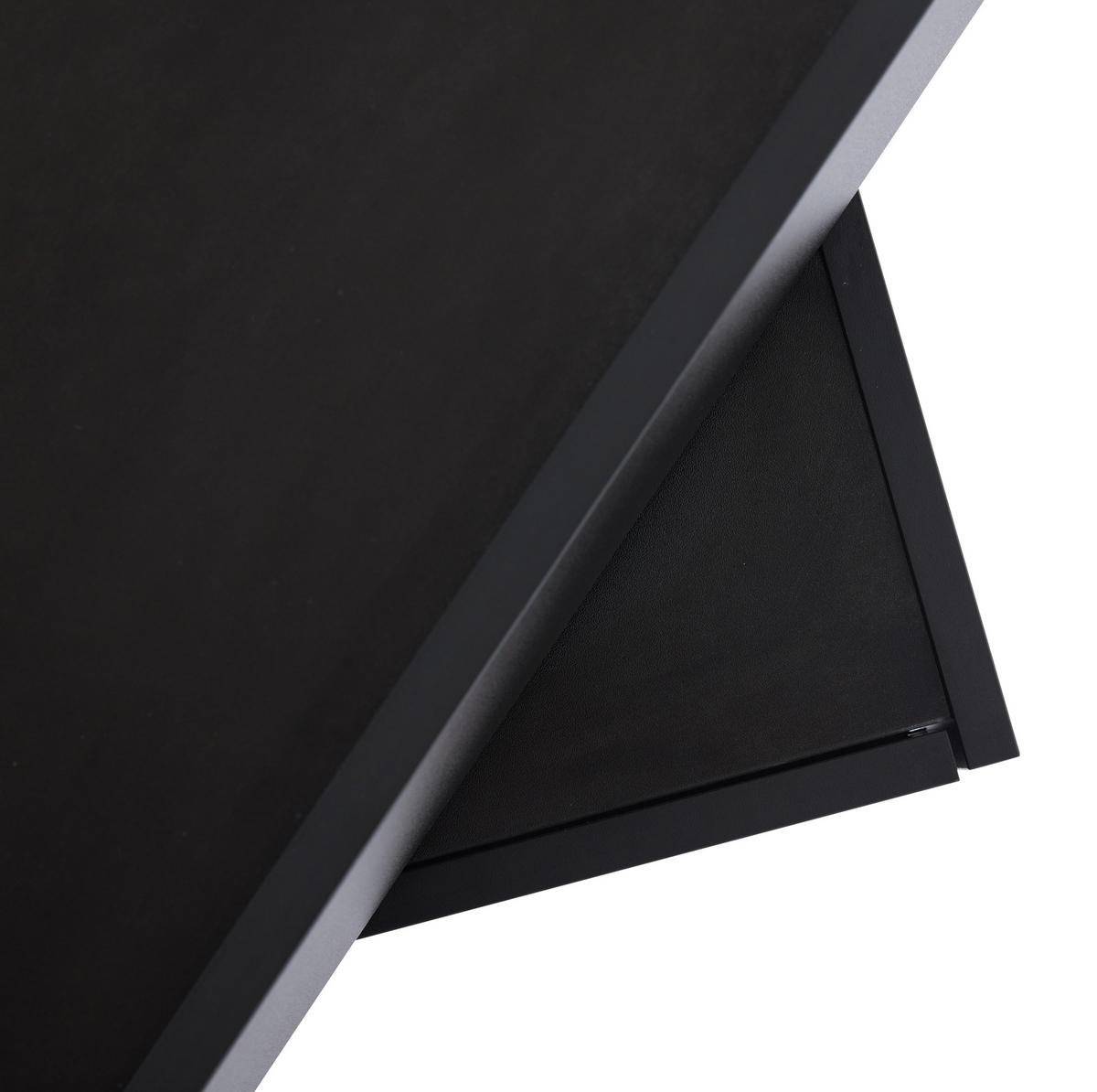 COUCHTISCH aus Spanplatte 60x60x38 cm Schwarz mit 360° drehbarer Tischplatte, 2 Schubladen und umlaufendem Kantenschutz - Schwarz, Holzwerkstoff (60/60/38cm) - Modfu