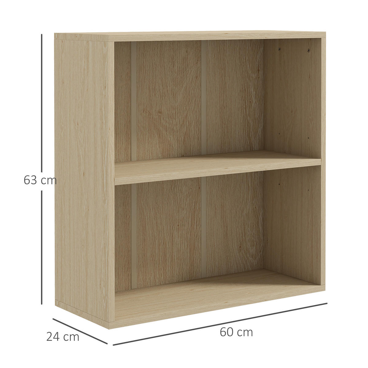 BÜCHERREGAL 60/24/63 cm Holzoptik - Naturfarben, Karton (60/63/24cm)