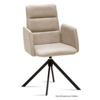 ARMLEHNSTUHL drehbar (6er-Set) Deidre 52x92x60 Schwarz/Natur - Schwarz/Naturfarben, Kunststoff (60/92/52cm) - 58aufmkessel