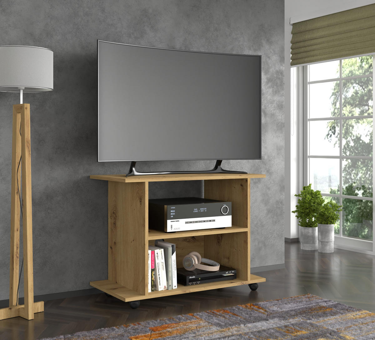 TV LOWBOARD Artisan Eiche 80/60/40 - Eiche Artisan, Holzwerkstoff (80/60/40cm) - RAUMHIRSCH FURNITURE