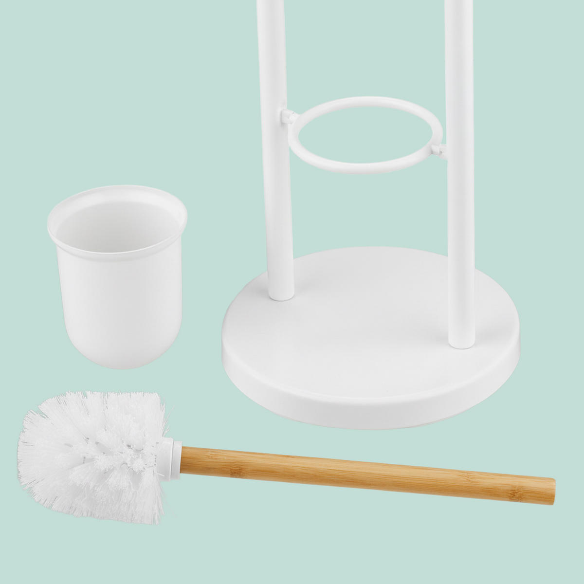 WC-GARNITUR - Weiß, Holz/Kunststoff (21.5/79/21.5cm) - Relaxdays