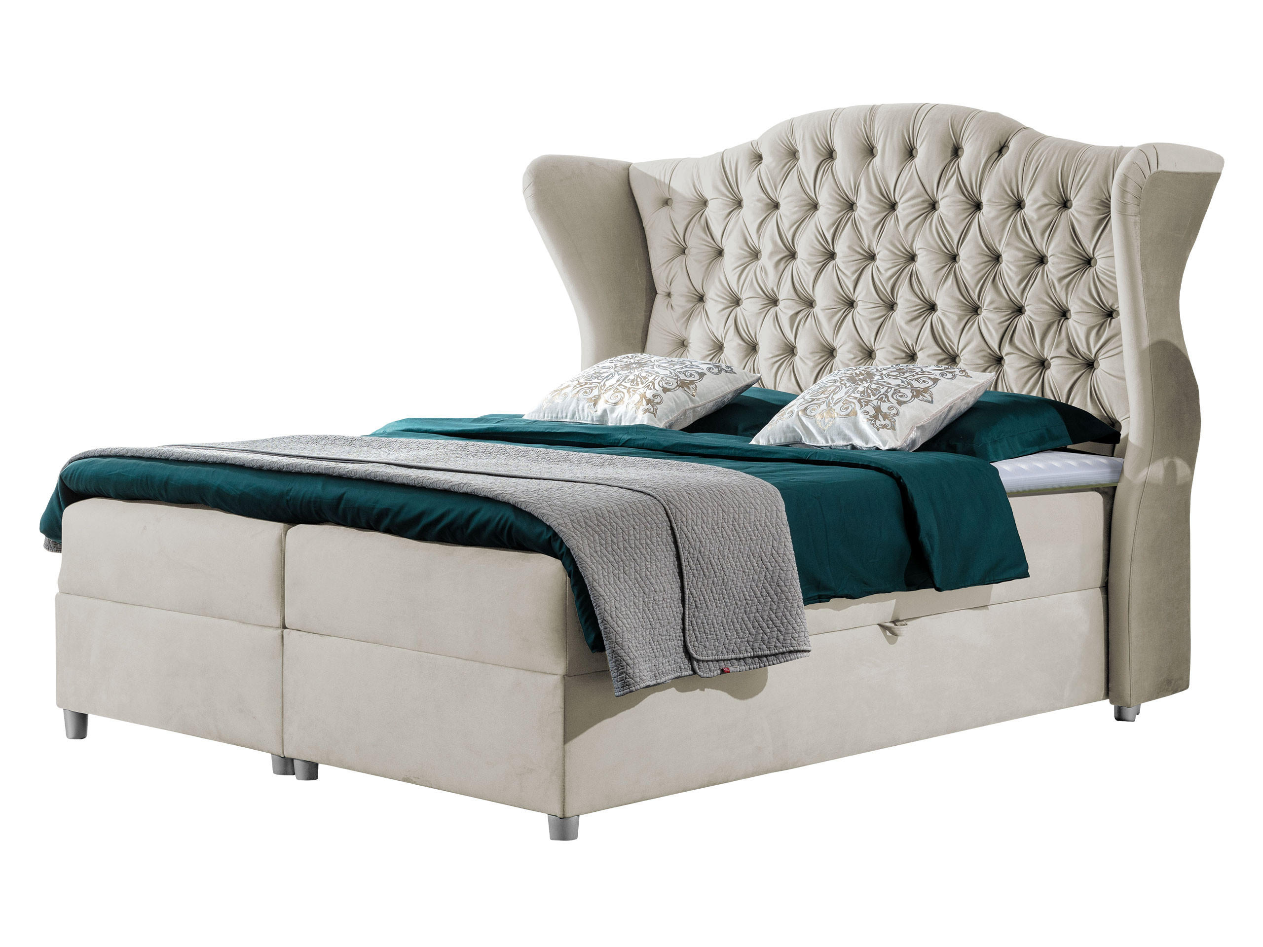 BOXBETT Livia - Creme, Holz (180/200cm) - MIRJAN24