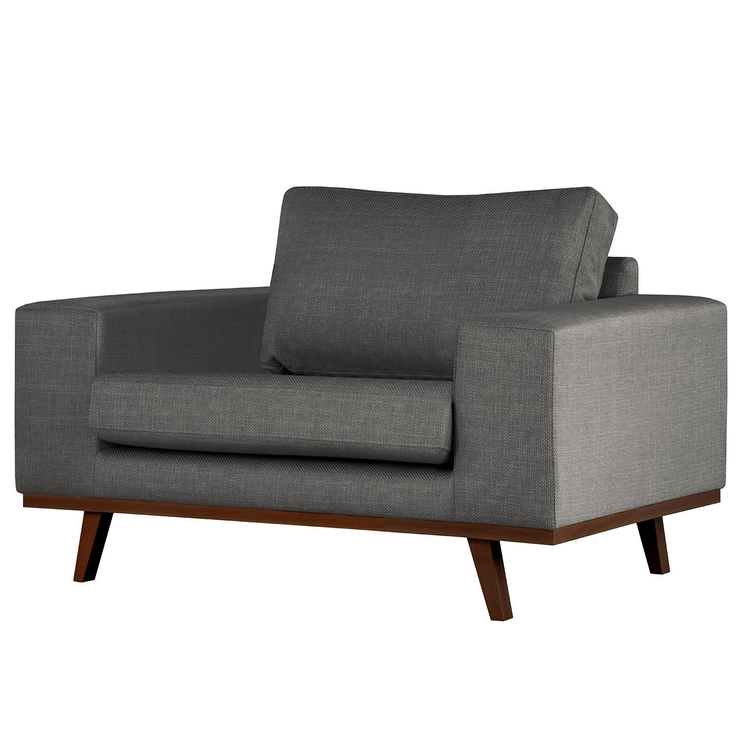 SESSEL - Dunkelgrau/Buchefarben, Textil (122/81/88cm) - home24