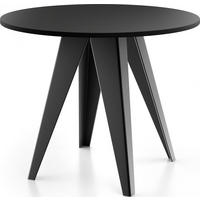 ESSTISCH Glory runder ausziehbarer, Schwarz 100-140/100/76 cm - Schwarz, Holzwerkstoff/Metall (100/100/76cm) - WFL GROUP