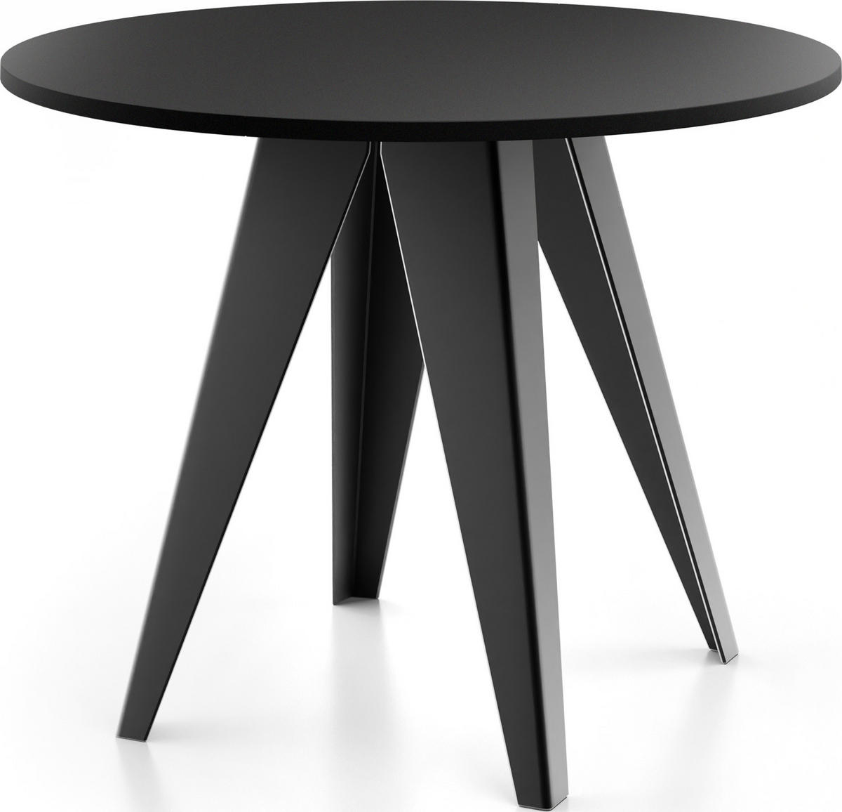 ESSTISCH Glory runder ausziehbarer, Schwarz 100-140/100/76 cm - Schwarz, Holzwerkstoff/Metall (100/100/76cm) - WFL GROUP