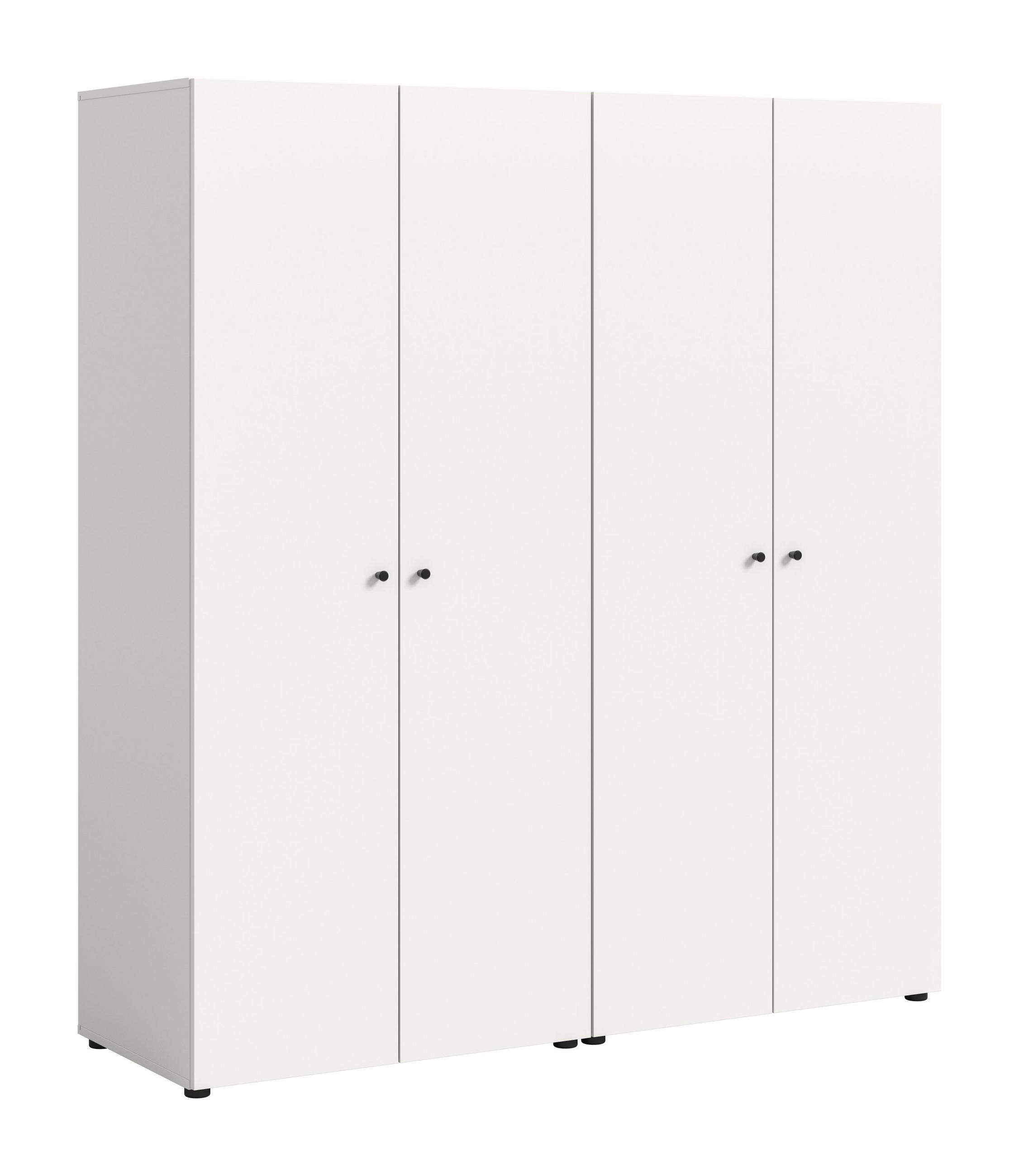 KLEIDERSCHRANKKOMBINATION DARWIN (B/H/T: ca. 160/176/51 cm) in Weiß/weiß - Weiß, Holzwerkstoff (160/176/51cm)