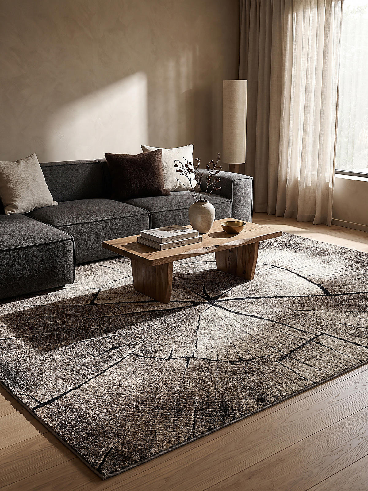 TEPPICH Kurzflor OGLIO Abstrakt Polypropylen-Polyester Natur 80 x 150 cm - Beige, Textil (80/150cm) - KADIMA DESIGN