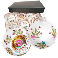 CHRISTBAUMKUGELN Reflex- und Kugelset Amy Silberfarbig 8cm (Glas / 6 Stk.) - Silberfarben, Glas (8/8/8cm) - Krebs Glas Lauscha