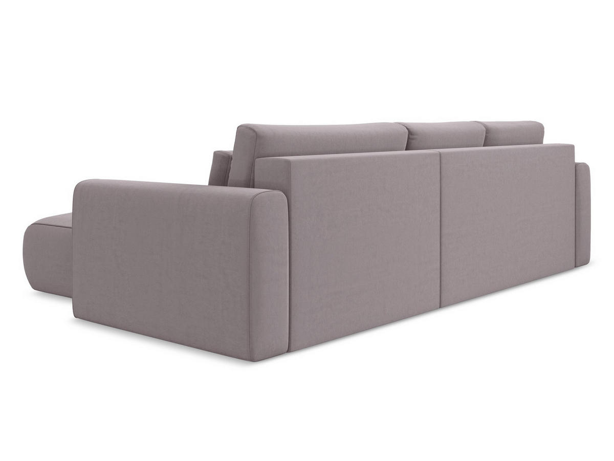 ECKSOFA mit Schlaffunktion Samt Stoff Violett - Lila/Flieder, Kunststoff/Textil (278/149cm) - Makamii
