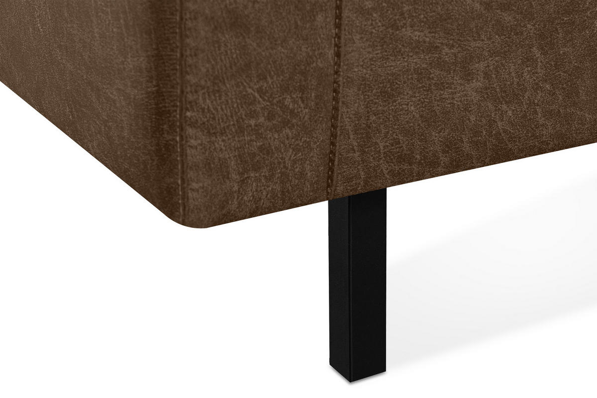 1,5-SITZER-SESSEL INVIA mit Armlehnen vintage, Lederoptik-Stoff, Dunkelbraun - Dunkelbraun/Schwarz, Textil (116/87/98cm) - KONSIMO®