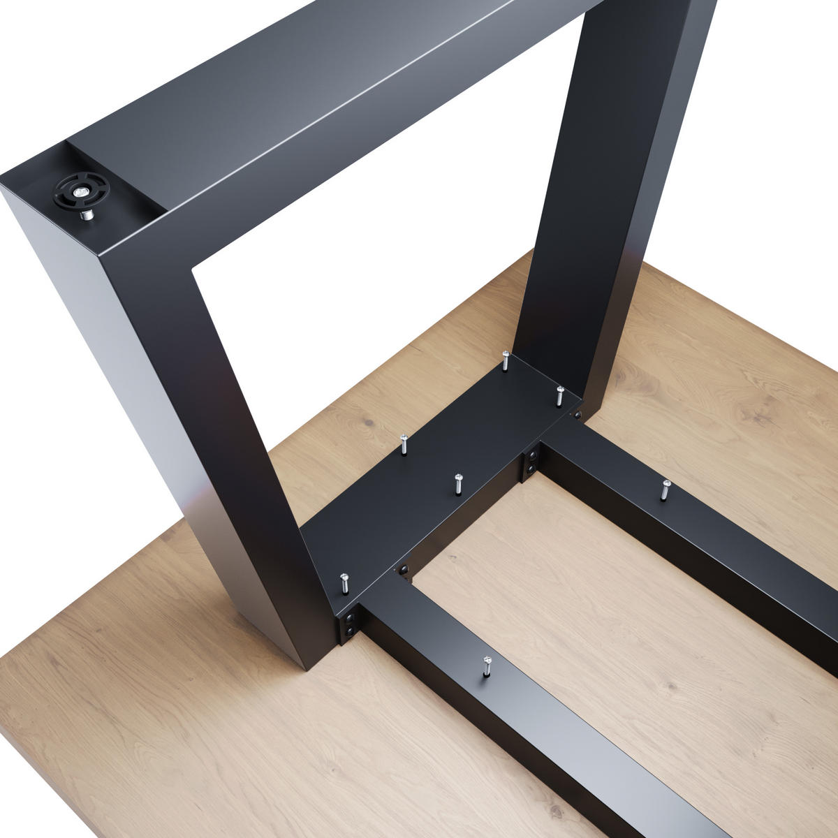 TISCHBEINE Nemesis Extreme Schwarz Metall 280/80/72 cm - Schwarz, Metall (80/72/280cm) - Metalo Pro