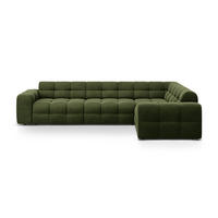 ECKSOFA rechts Kendal aus Samt armeegrün 6 Sitzplätze - Olivgrün, Textil (231/332cm) - Micadoni