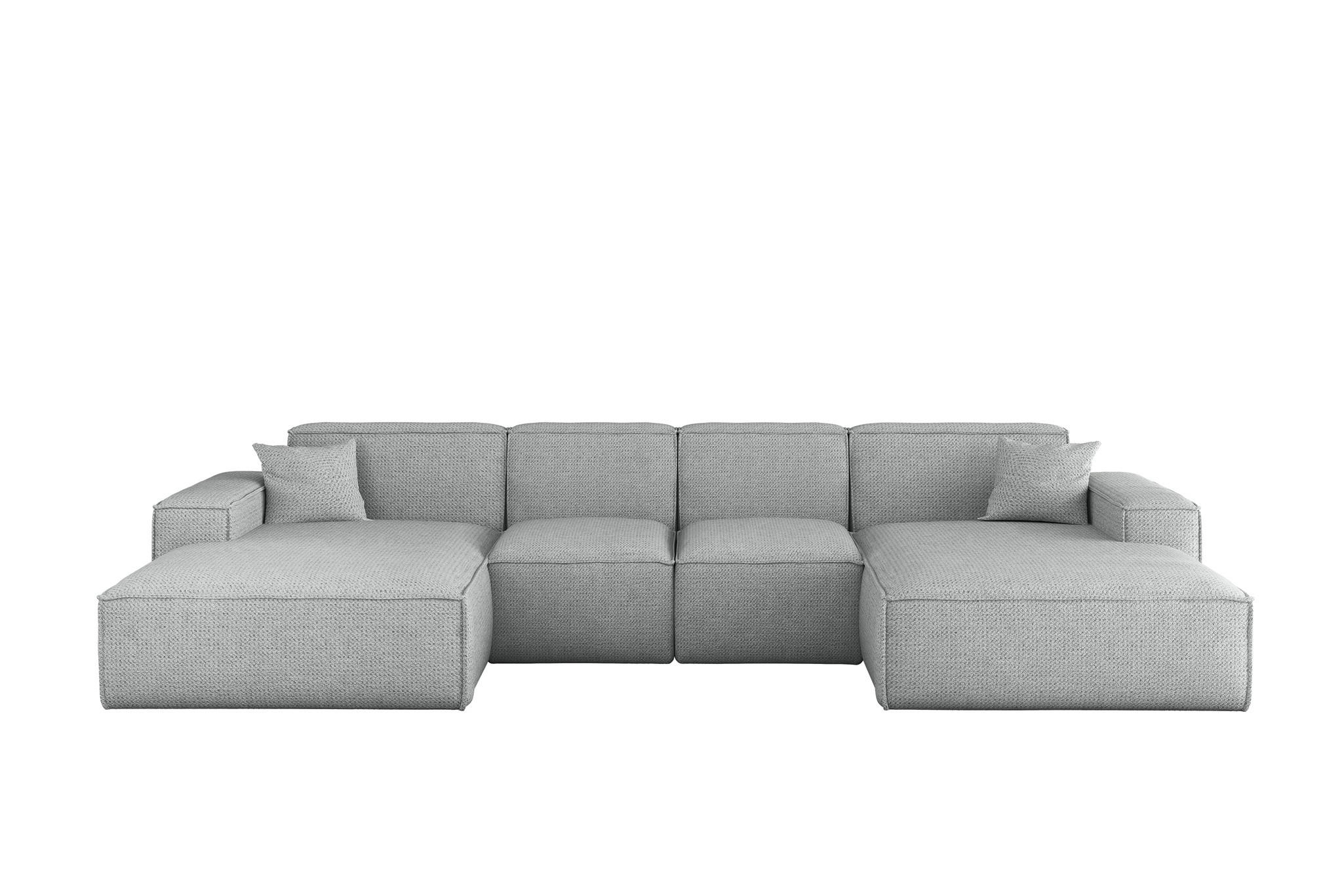 WOHNLANDSCHAFT Celes Premium Xs Artico - Hellgrau, Holzwerkstoff/Textil (342/73/165cm) - Fun Möbel