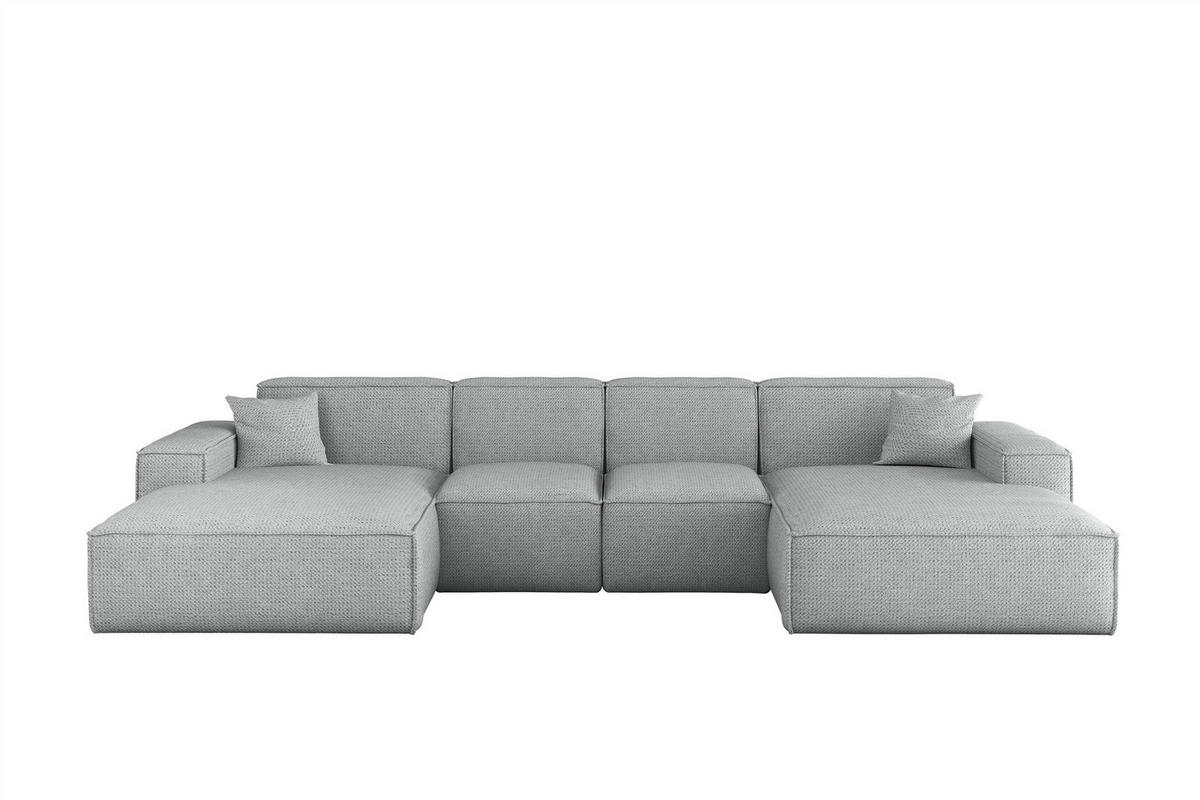 WOHNLANDSCHAFT Celes Premium Xs Artico - Hellgrau, Holzwerkstoff/Textil (342/73/165cm) - Fun Möbel