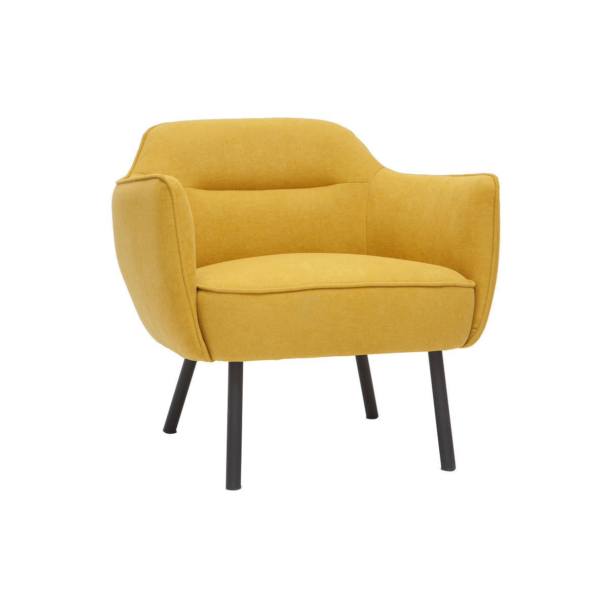 STOFFSESSEL Design Senfgelb Samteffekt LAURENS - Gelb, Textil (72/70/74cm) - Miliboo
