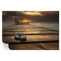 FOTOTAPETE 152x104 cm - Sonnenuntergang - Braun, Textil (152/104cm) - Wallfluent