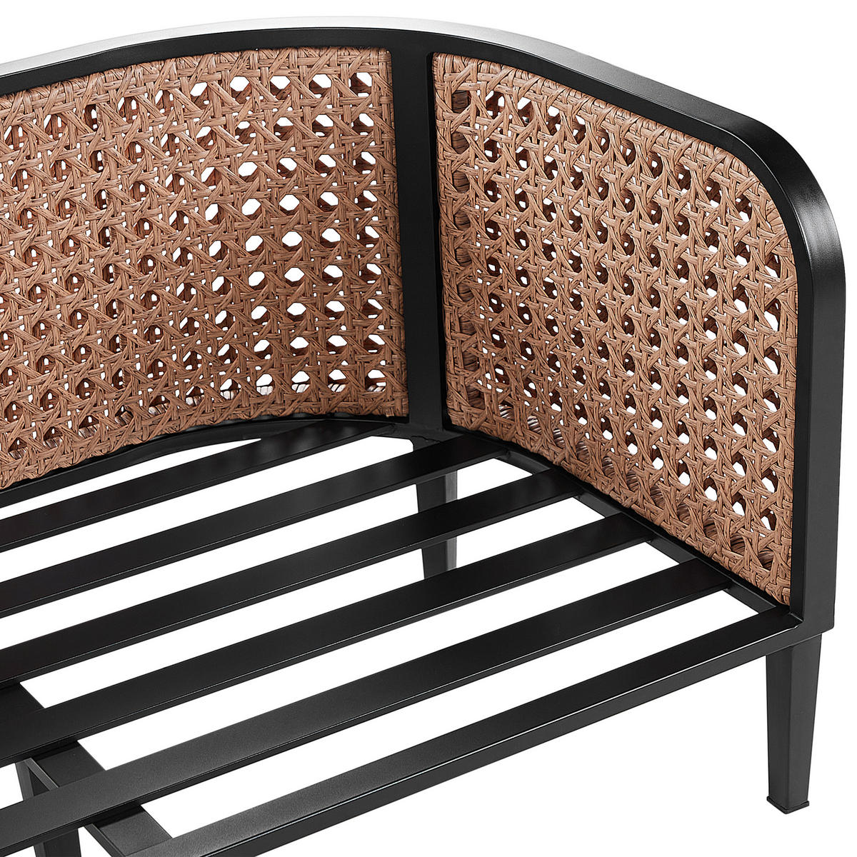 GARTENSOFA 3-Sitzer Aluminium weiß Montefalco - Creme, Metall (74/87/200cm) - Beliani