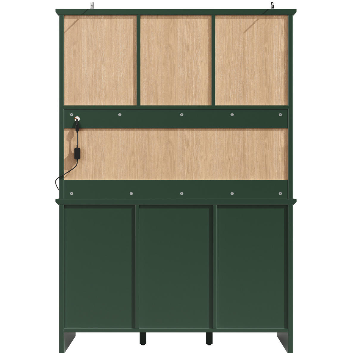 BUFFET 120/40/179 cm grün aus MDF mit LED-Beleuchtung - Grün, Holzwerkstoff (120/179/40cm) - OKWISH
