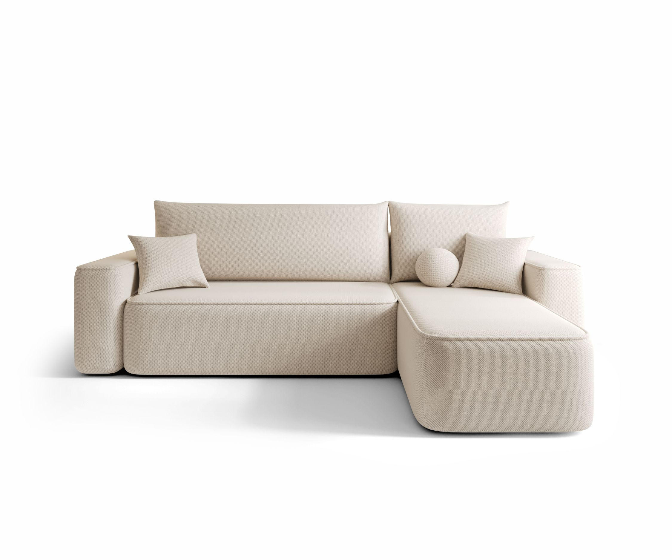 ECKSOFA mit Schlaffunktion SENNO Curio 09 Rechts - Ecru, Textil (250/150cm) - Bedante