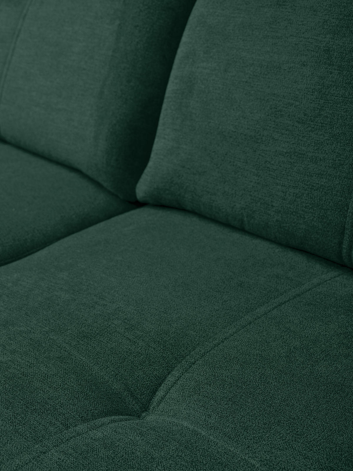 ECKSOFA PANAMA mit Schlaffunktion und Bettkasten, Farbe: Grün, Velourstoff, Ottomane Links - Grün, Textil (270/180cm) - VENASI MÖBEL