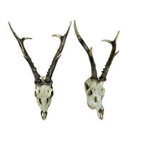 DEKO-GEWEIH Reh 2er Set Natur 24x39x23,5cm - Hellbraun, Kunststoff (39/24/23.5cm) - DELUKE