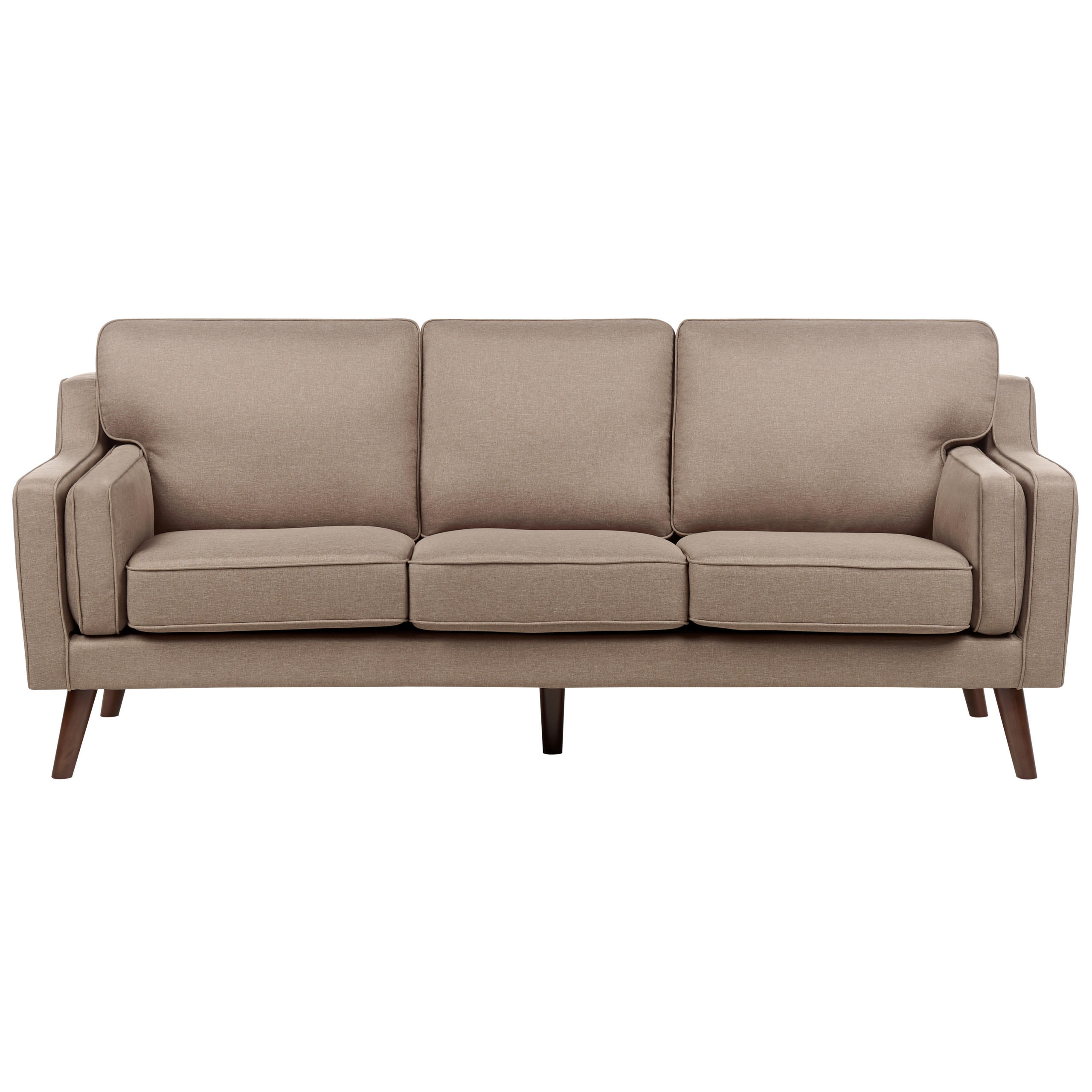 3-SITZER-SOFA hellbraun Lokka - Hellbraun/Braun, Textil (204/85/83cm) - Beliani