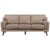 3-SITZER-SOFA hellbraun Lokka - Hellbraun/Braun, Textil (204/85/83cm) - Beliani
