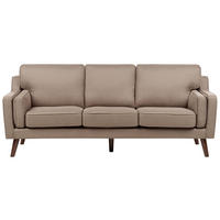 3-SITZER-SOFA hellbraun Lokka - Hellbraun/Braun, Textil (204/85/83cm) - Beliani