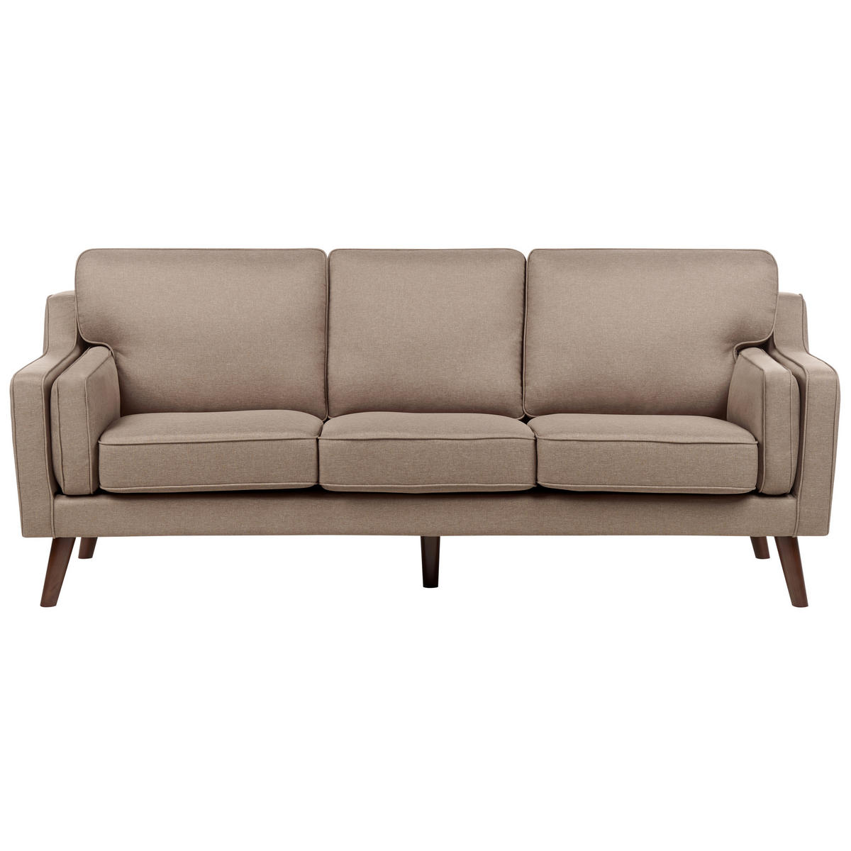 3-SITZER-SOFA hellbraun Lokka - Hellbraun/Braun, Textil (204/85/83cm) - Beliani