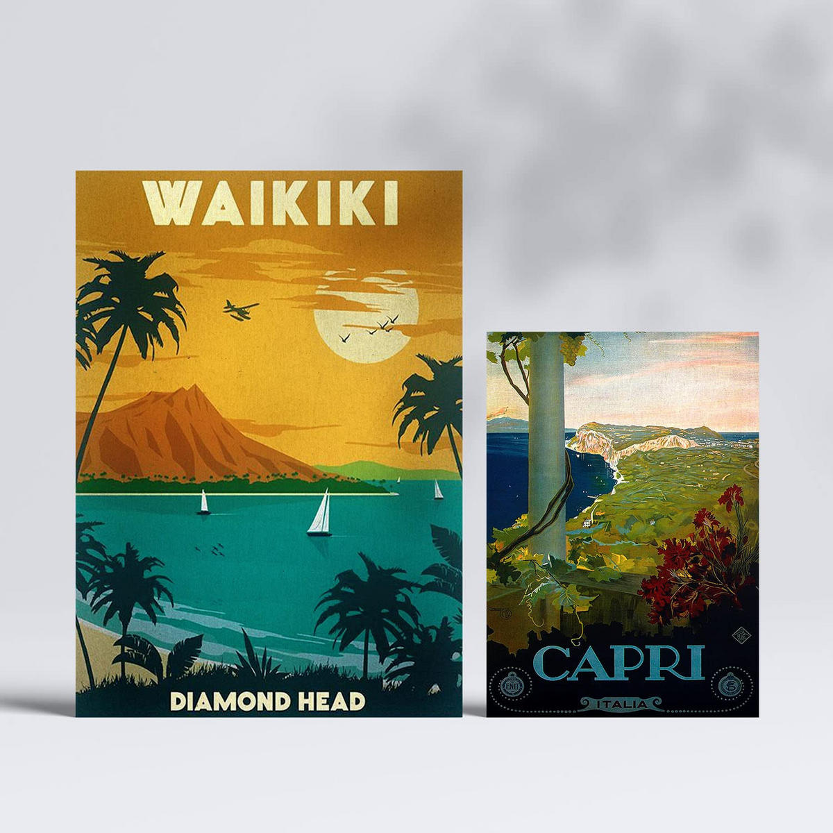 POSTER Set Mit 6 Strände Und Kreuzfahrten Vintage Tourismus Werbetafeln A3 & A4 Rahmenlos - Klar, Papier (29/3cm) - Nacnic