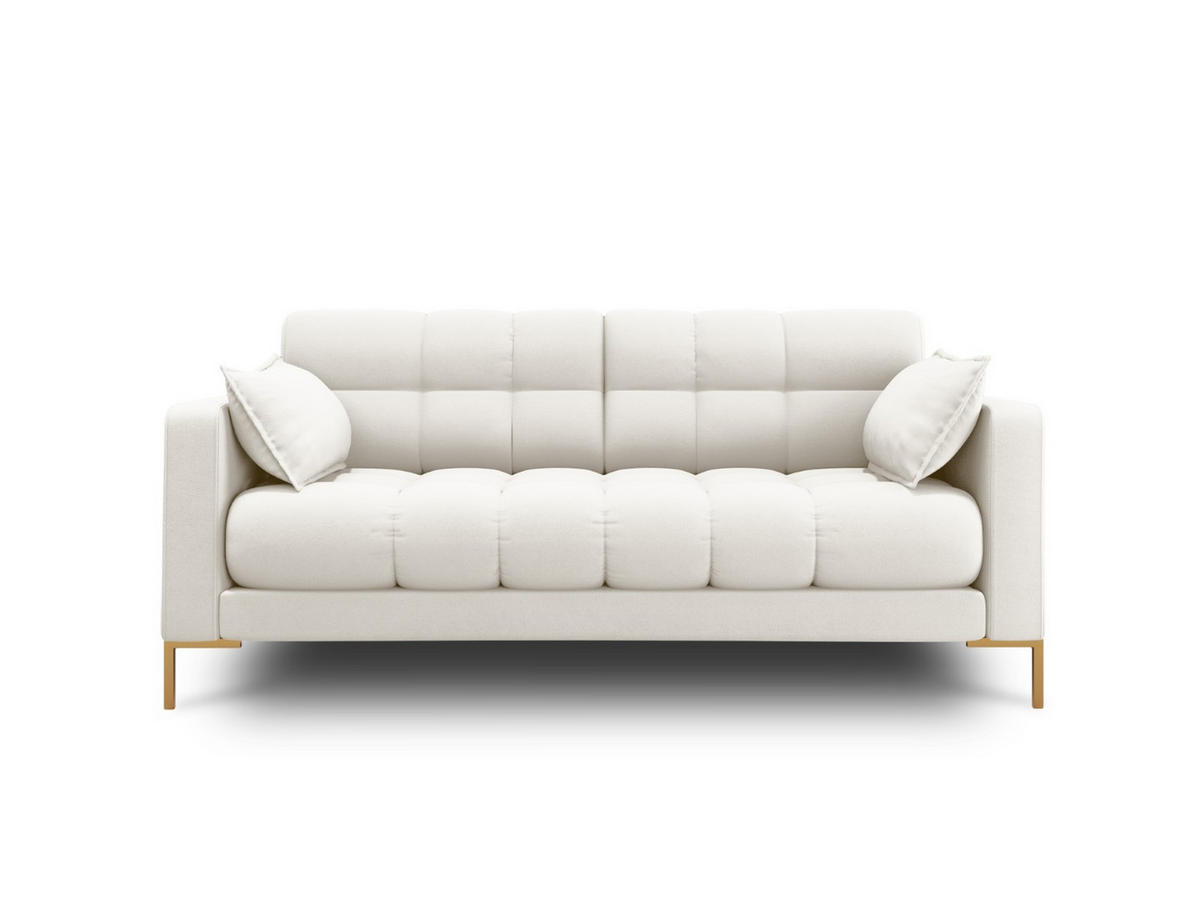 SOFA Mamaia aus strukturiertem Stoff leichtes beige 2 Sitzplätze - Creme, Textil (92/75/152cm) - Micadoni