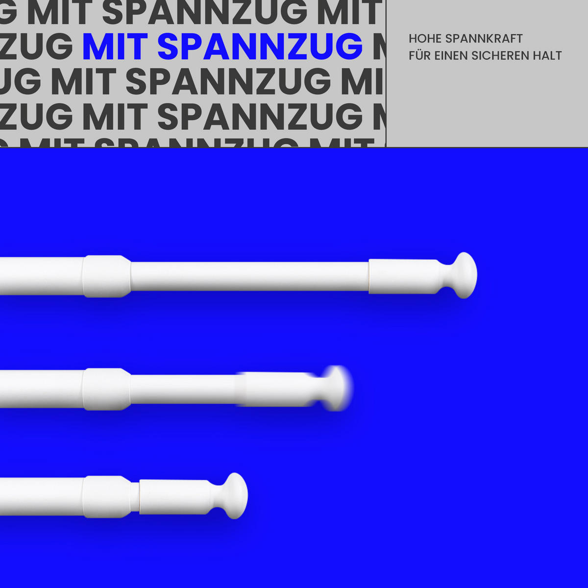 KLEMMSTANGE ausdrehbar/ausziehbar Ø8/10mm ( Weiß Fit-Ball ) 80-100 cm - Weiß, Metall (1/1/100cm) - Bestlivings