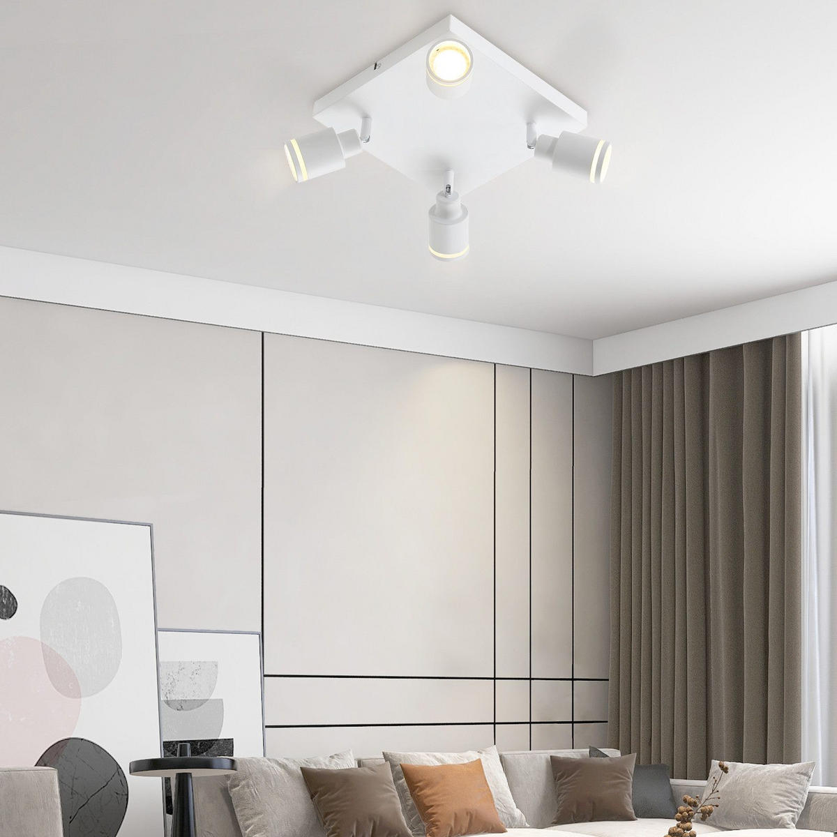 STRAHLER Wolfsburg 4-flammig 25/25/17 cm - Weiß, Metall (25/25/17cm) - Nettlife