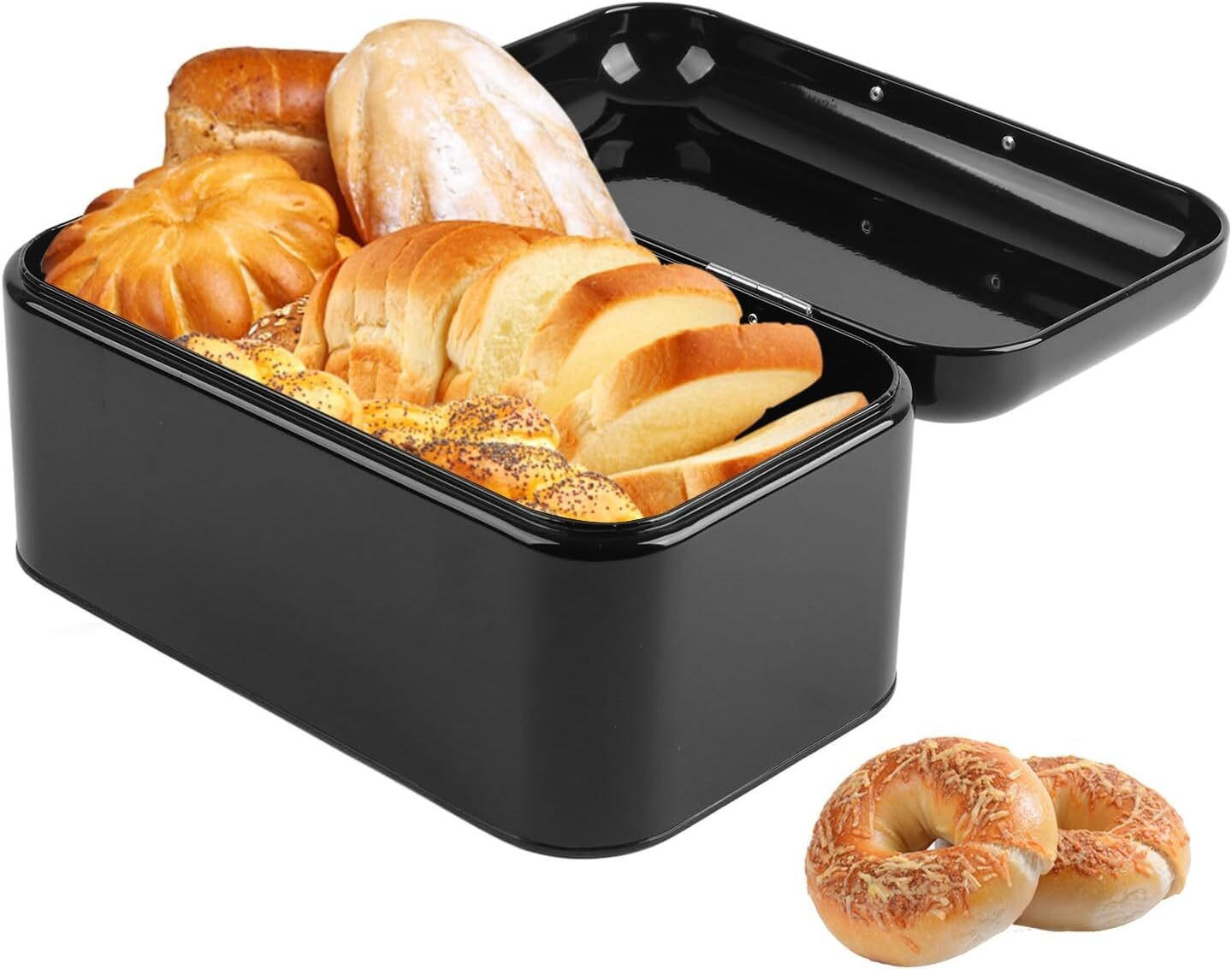 BROTKASTEN 30.3/18.2/15.2 cm Schwarz - Schwarz, Metall (18.2/15.2/30.3cm) - Authentics