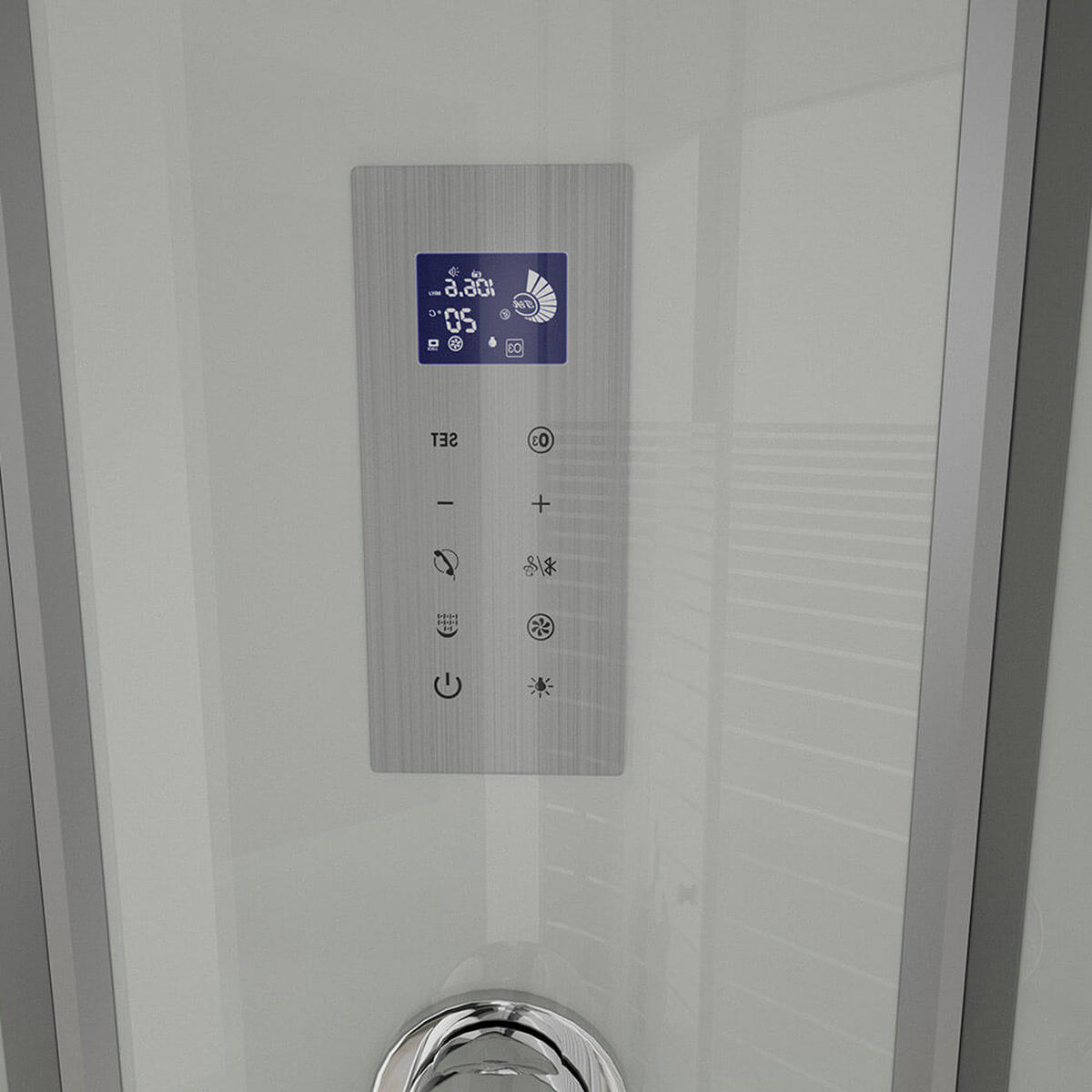 DAMPFDUSCHE WHITE PEARL - Weiß, 120 x 80 cm Links - Weiß, Glas (80cm) - Home Deluxe