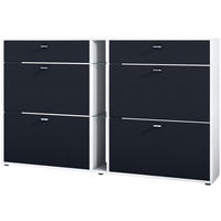 SCHUHSCHRANK Today Fronten in Schwarz matt - Schwarz, Holzwerkstoff (155.5/95/28cm) - Vladon