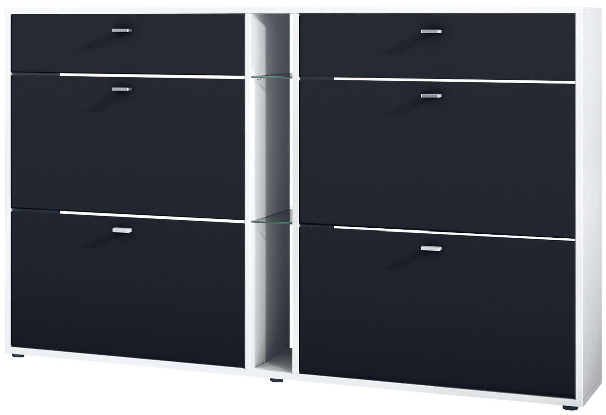 SCHUHSCHRANK Today Fronten in Schwarz matt - Schwarz, Holzwerkstoff (155.5/95/28cm) - Vladon