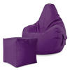 SITZSACK + Hocker "Cozy+Cube" 2er Set - Lila, Textil (70/90/80cm) - Green Bean