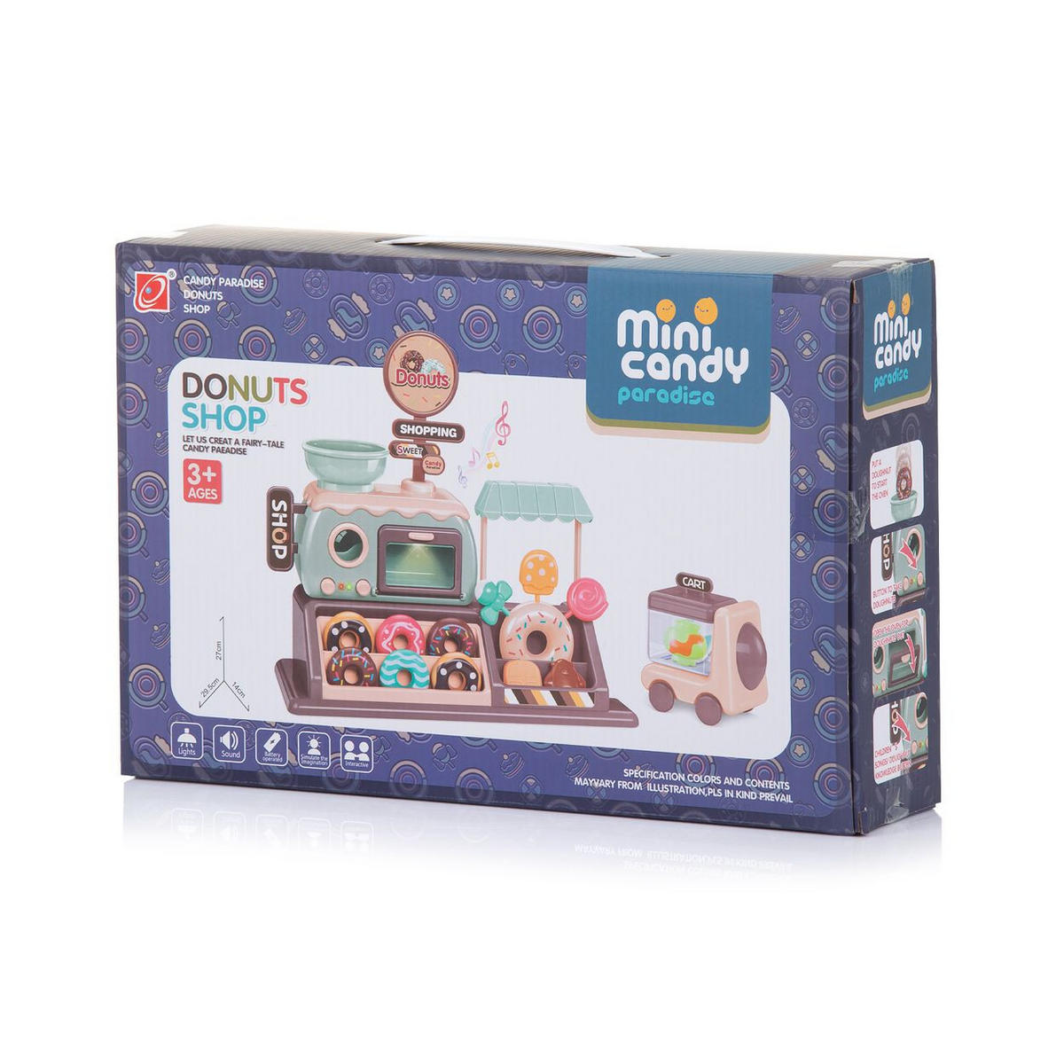 KAUFLADEN Donut Shop 34-teilig braun Donut-Shop, Mini-Ofen, Licht, Donuts, Kekse, Lutscher, Spielgeld - Braun, Kunststoff (14/27/30cm) - Chipolino