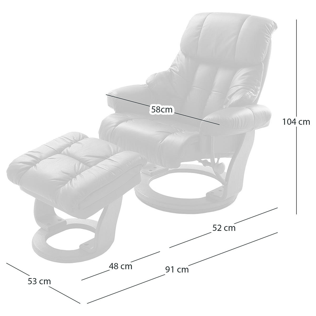 RELAXSESSEL - 2-teilig - Holzwerkstoff / Echtleder / Kunstleder - Schwarz, Leder/Birkenholz (90/104/91cm) - home24