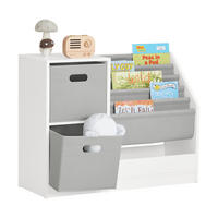 KINDERREGAL mit Boxen Weiß - Weiß/Grau, Holzwerkstoff (80/61/30cm) - SoBuy