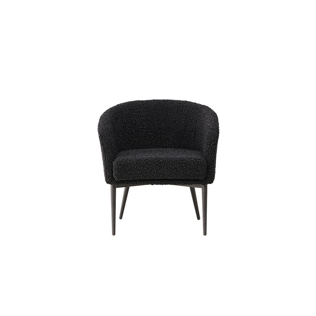 SESSEL, Fluffy, Schwarz, Metall / Polyester, 66 x 64 x 70 cm - Schwarz, Textil/Metall (66/70/64cm) - ebuy24