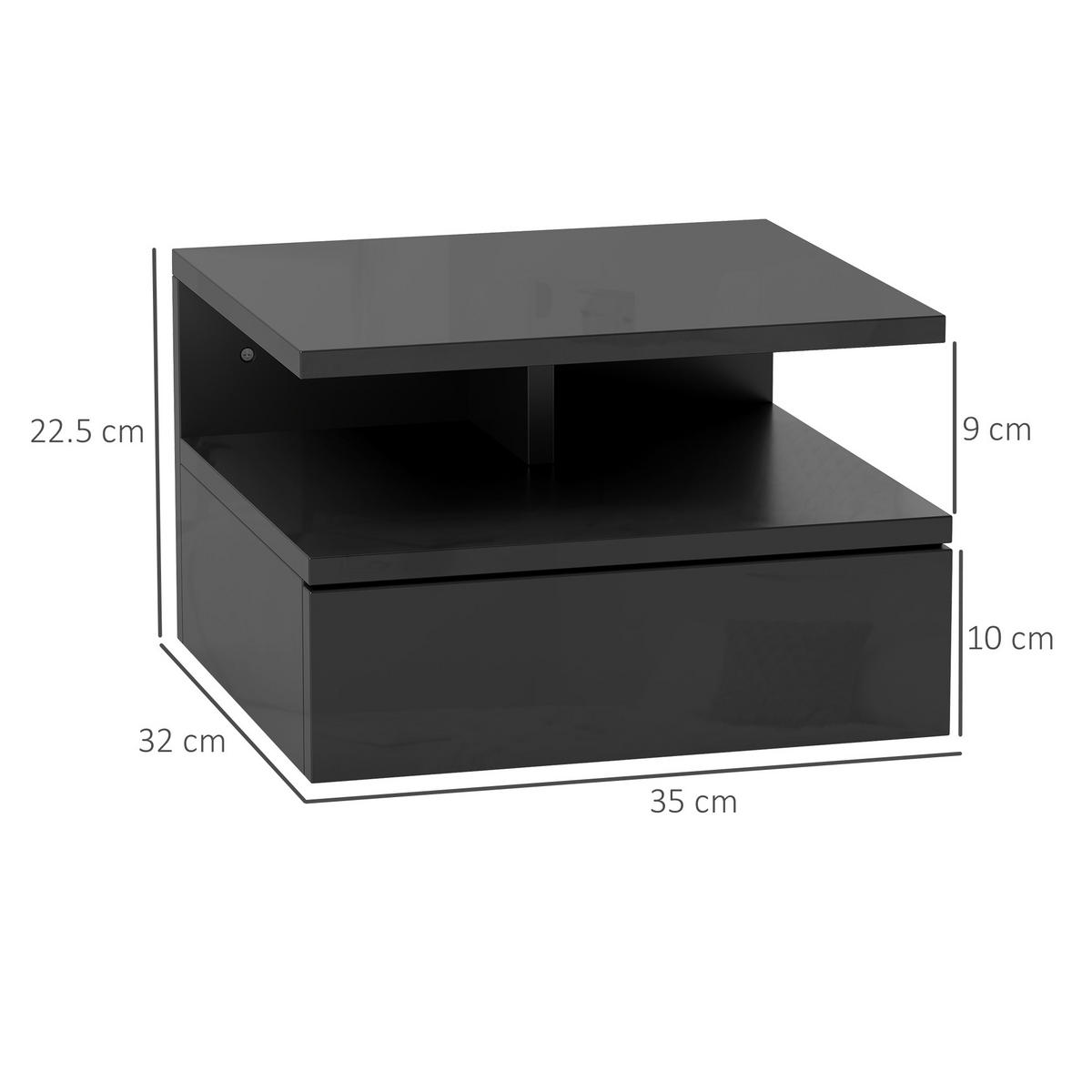 NACHTTISCH Schwarz 1 Stück - Schwarz, Kunststoff (32/22.5/35cm) - GiPP