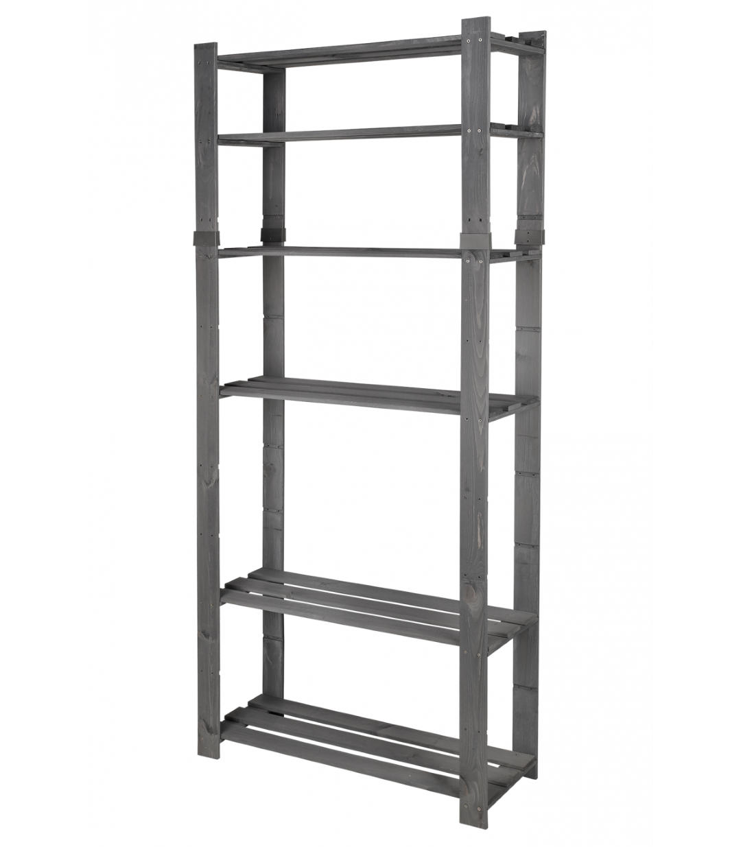 HOLZREGAL PINEPEAK 200x80x28cm 6 Fachboden 1,2cm dickes Kiefernholz Grau - Grau, Holz (80/200/28cm) - PROREGAL