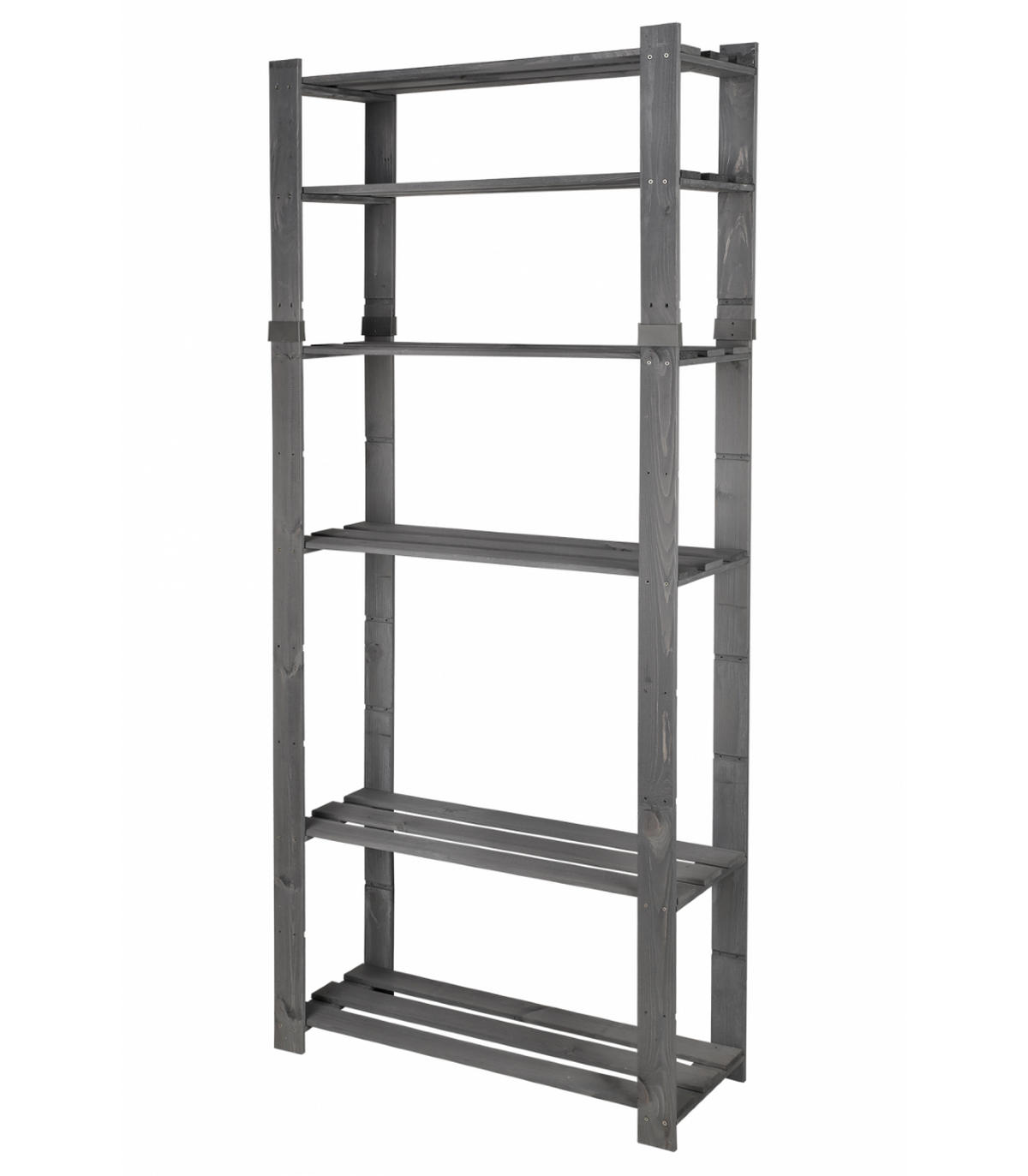 HOLZREGAL PINEPEAK 200x80x28cm 6 Fachboden 1,2cm dickes Kiefernholz Grau - Grau, Holz (80/200/28cm) - PROREGAL