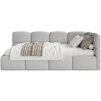 JUGENDBETT Cloudy Hellgrau 120 cm, Bouclé - Hellgrau/Schwarz, Kunststoff/Textil (120/200cm) - Selsey