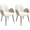 ESSZIMMERSTUHL 2er-Set Hellbeige Amity - Beige/Schwarz, Textil (50/84/56cm) - Beliani